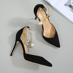Small Pointy Ankle Strap Heeled Shoes DS320