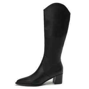 Small Pointy Cowgirl Leather Long Boots DS328