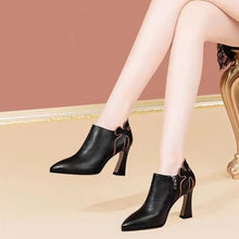 Small Size 3 Leather Heels Booties GS370