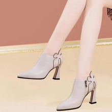 Small Size 3 Leather Heels Booties GS370