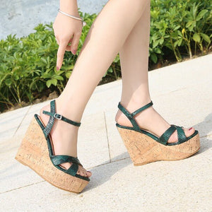 Small Size Ankle Strap Wedge Sandals BS147