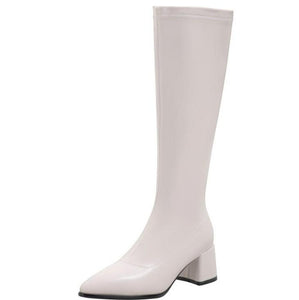 Small Size Block Heel Mid Calf Boots GS155