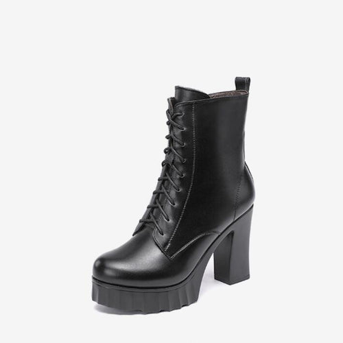 Small Size Chunky High Heel Boots GS39