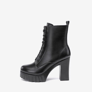 Small Size Chunky High Heel Boots GS39