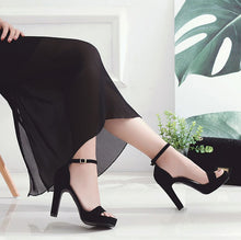 Women's Small Size Chunky High Heel Platform Dress Sandals AS263