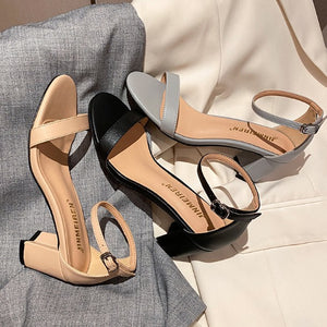 Small Size One Strap Block Heel Sandals DS253