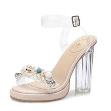 Small Size Pearl Clear Heel Sandals DS198