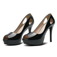 Small Size Peep Toe Patent Pump Shoes GS36