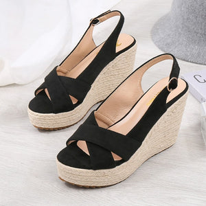 Small Size Peep Wedge Heel Sandals SS371