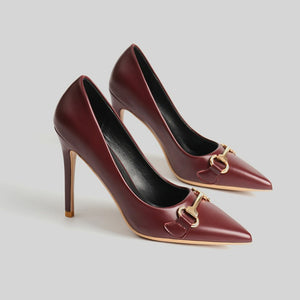 Small Size Pointy Leather Pump Shoes DS336