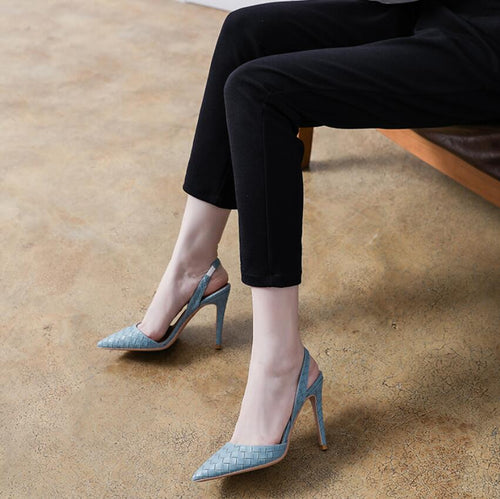 Small Size Pointy Slingback Heeled Shoes GS186