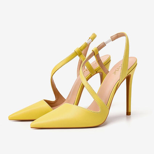 Small Size Slingback Side Empty Heels Shoes GS372