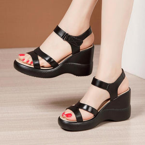 Small Size Strap Wedge Heel Sandals QNML13