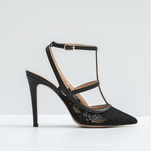 Small Size T Strap Lace Mesh Heels GS191