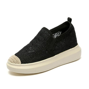 Small Size Thick Sole Lace Mesh Espadrilles GS163
