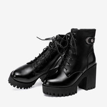 Women's Small Size Thick Sole Lace Up Martin Boots AS299