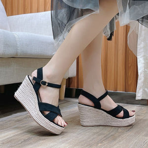 Women's Small Size Wedge Heel Ankle Strap Sandals SS22
