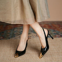 Small Slingback Heeled Patent Shoes GS316