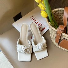 Small Square Toe Slip On Mid Heels GS177