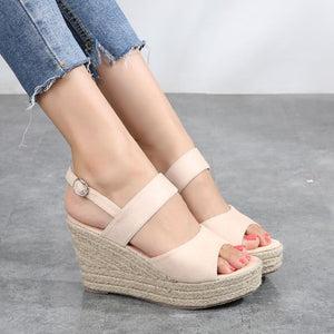 Small Feet Ladies Summer Peep Wedge Sandals SS118