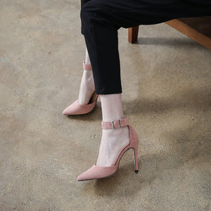 Small Size Ankle Strap Dress Sandals For Women-Carrier PINK02