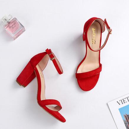 Small red block heels top