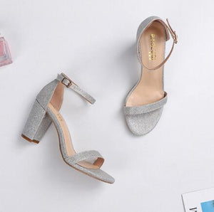 Small Size Block Heel Ankle Strap Sandals SS352