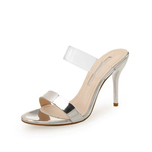 Small Size Clear Strap Heeled Sandals AP215