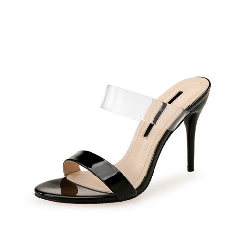 Small Size Clear Strap Heeled Sandals AP215