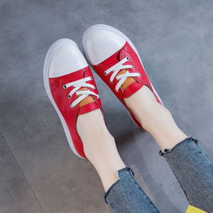 Small Size Lace Up Leather Sneakers AP181