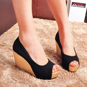 Small Size Peep Wedge Heels SS309