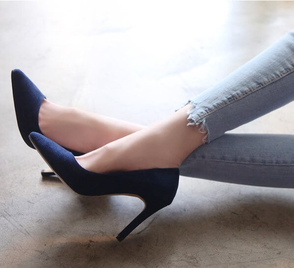 Small Size Pointed Suede Heel Pumps JESS AstarShoes