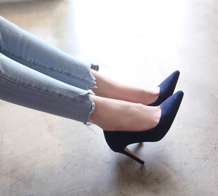 Small Size Pointed Suede Heel Pumps JESS AstarShoes