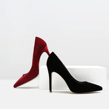 Small Size Pointy Suede Heel Pumps For Women SS320