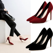 Small Size Pointy Suede Heel Pumps For Women SS320