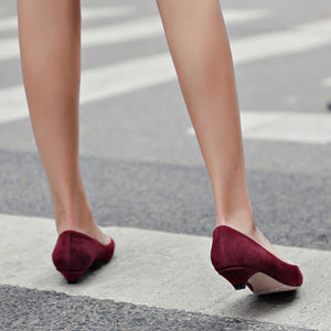 Suede Low Heel Pumps For Small Feet GS366