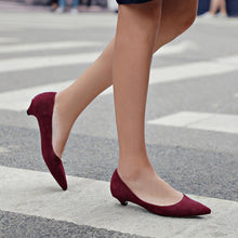 Suede Low Heel Pumps For Small Feet GS366