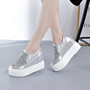 Thicksole Inner Heel Glitter Casual Shoes GS210