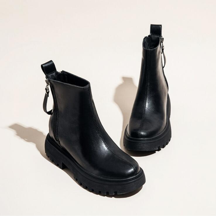 Thicksole Side Zipper Short Boots GS207