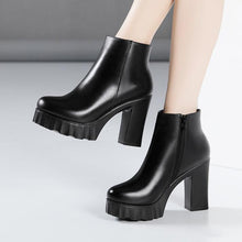 Women's Chunky High Heel Short Boots AS187