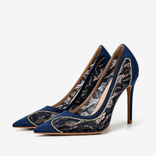 Women's Petite Feet Lace Mesh Dress Heels GS378