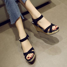 Small Size Ankle Strap Wedge Sandals BS109