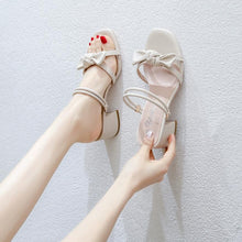 Women's Small Size Block Mid Heel Sandals GS388