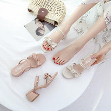 Women's Small Size Block Mid Heel Sandals GS388
