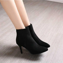 Women's Large Size Pointed Toe Ankle Boots BS13