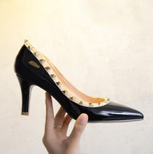 Women's Large Size Pointed Rockstud Dress Pump Shoes BS15