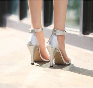 Women's Petite Feet Small Size One Strap Ankle Buckle Heel Dress Sandals