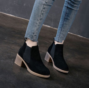 Women's Small Size Leather Ankle Booties AP56