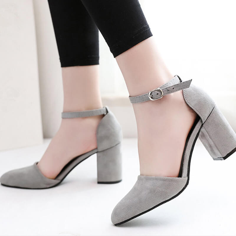 Chunky mid deals heel shoes