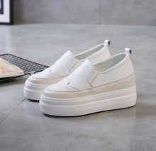 Womens Small Size Thick Sole Leather Trainers SS160